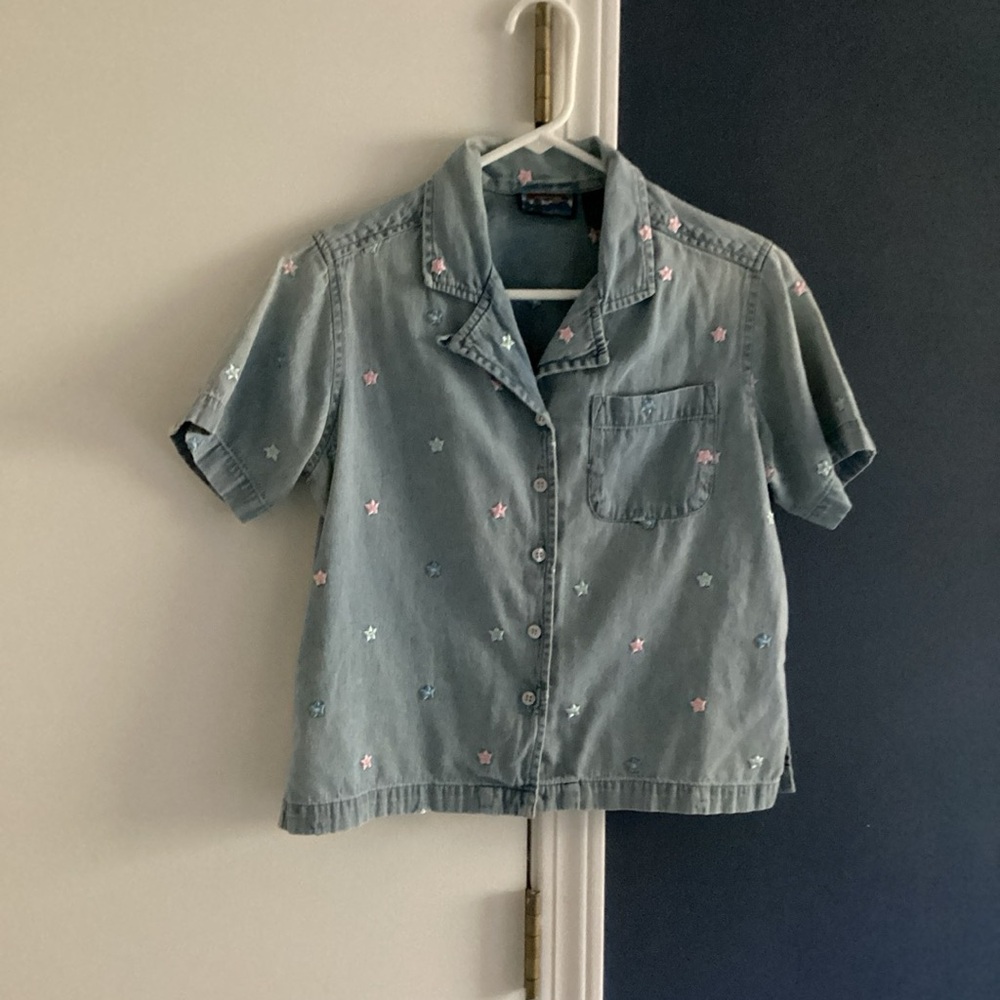 Vintage Women Petite M denim button down